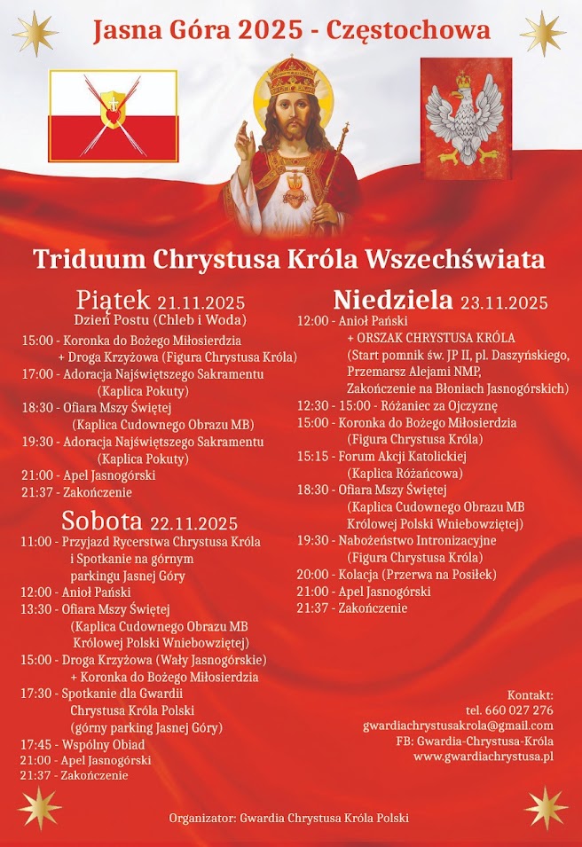 Triduum Chrystusa Króla - plakat